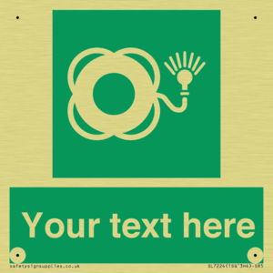 Custom sign safe condition Lifebuoy with light